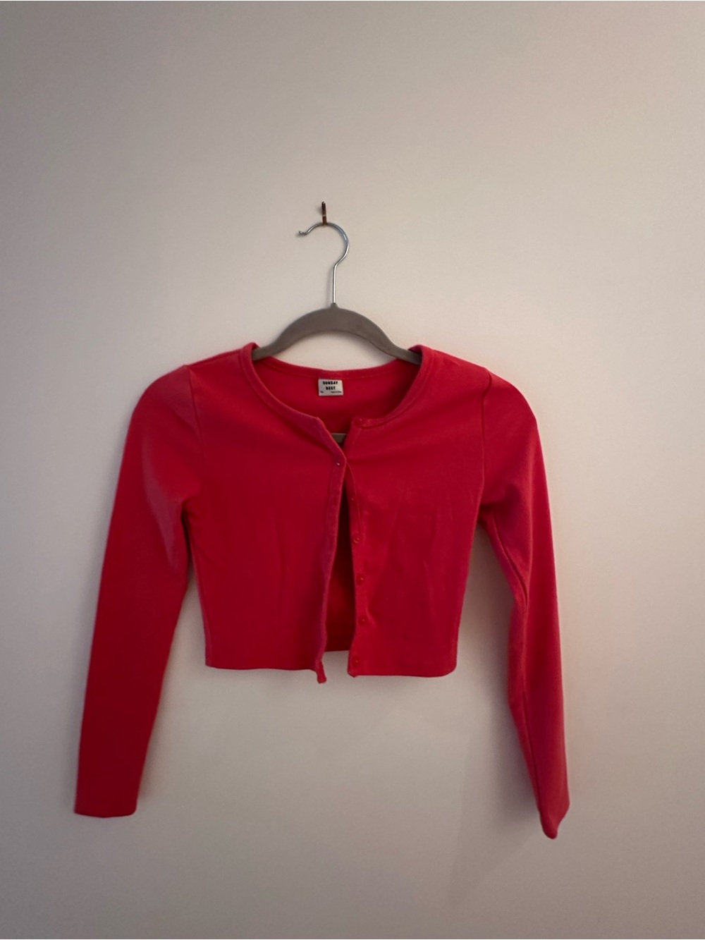 Sunday Best Cropped pink Button-Up Cardigan